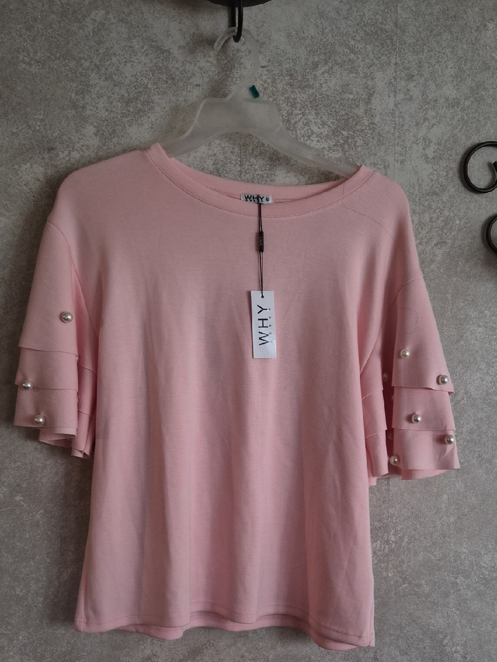 Pink Pearl-Accent Short Sleeve Tee